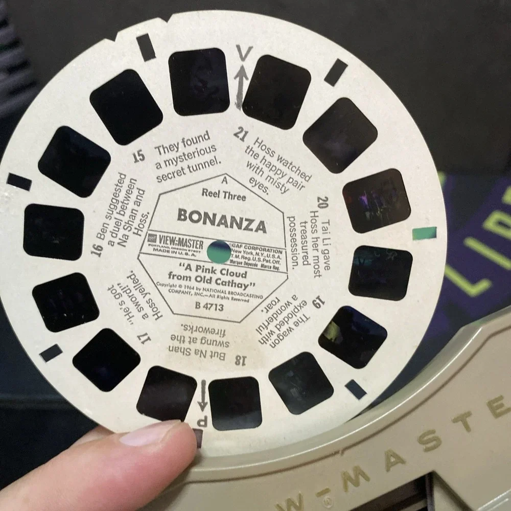 Vintage Viewmaster Viewer 1970s With Bonanza Reel Made USA GAF Vintage A2